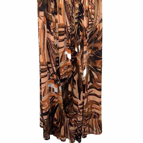 BRONX & BANCO Kenya Maxi Dress Silk Halter Chain Animal Print Brown Medium NWT - Picture 11 of 15